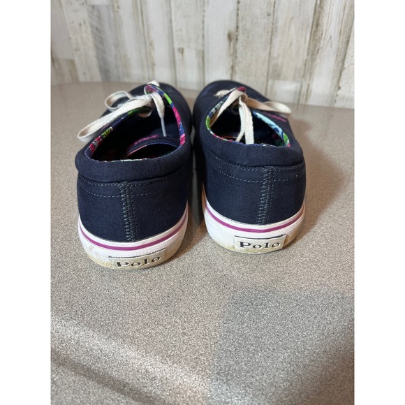 Polo Ralph Lauren Canvas low top Faxon X Navy Pink Sneaker - Picture 2 of 6